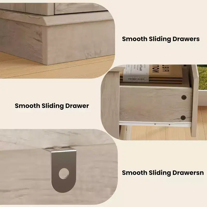GustoWave Comò a 8 cassetti per camera da letto, cassettiera con cassetti profondi, cassettiera doppia grande per armadio con piano ampio, cassettiera orizzontale in legno