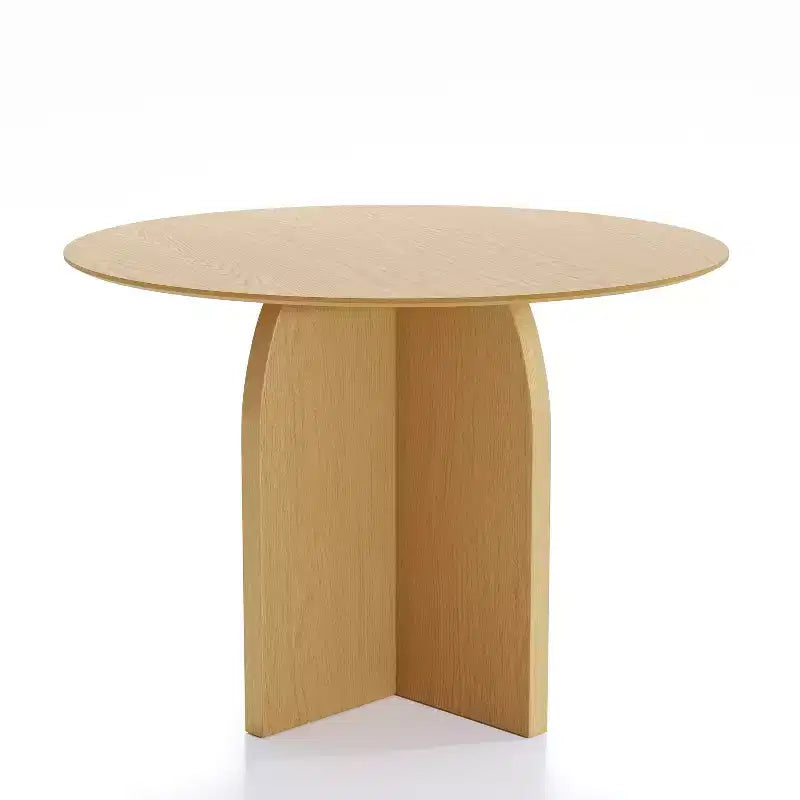 PexFix Tavolo da pranzo rotondo 42 x 42 in legno massello con finitura naturale ed eleganti gambe ad arco per sale da pranzo e cucine moderne