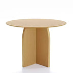 PexFix Tavolo da pranzo rotondo 42 x 42 in legno massello con finitura naturale ed eleganti gambe ad arco per sale da pranzo e cucine moderne