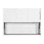 Letto a scomparsa Whisen Wood Queen Size con divano pieghevole, mensole portaoggetti integrate e luce a LED