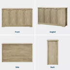 Credenza moderna in legno scanalato con 4 ante e ripiano regolabile, piano spazioso, versatile buffet e console per il caffè per la sala da pranzo