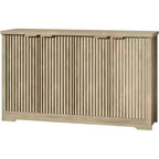 Credenza moderna in legno scanalato con 4 ante e ripiano regolabile, piano spazioso, versatile buffet e console per il caffè per la sala da pranzo