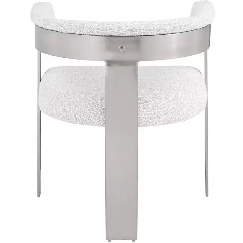 Meridian Furniture, Sedia da pranzo in tessuto Bouclé Romeo, Set da 2