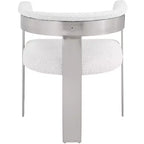 Meridian Furniture, Sedia da pranzo in tessuto Bouclé Romeo, Set da 2