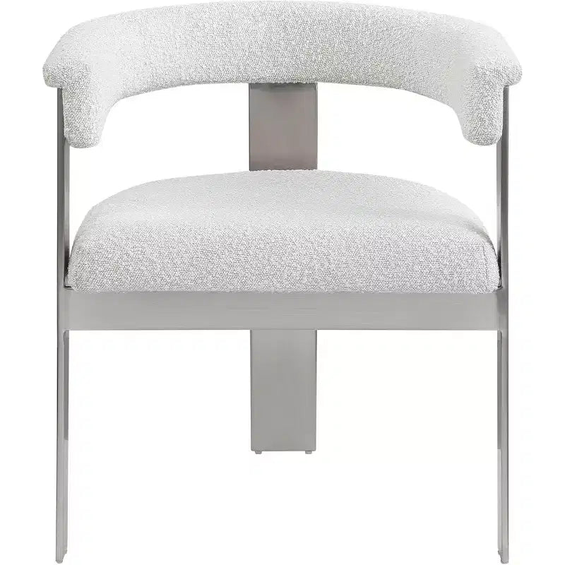 Meridian Furniture, Sedia da pranzo in tessuto Bouclé Romeo, Set da 2