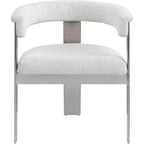 Meridian Furniture, Sedia da pranzo in tessuto Bouclé Romeo, Set da 2
