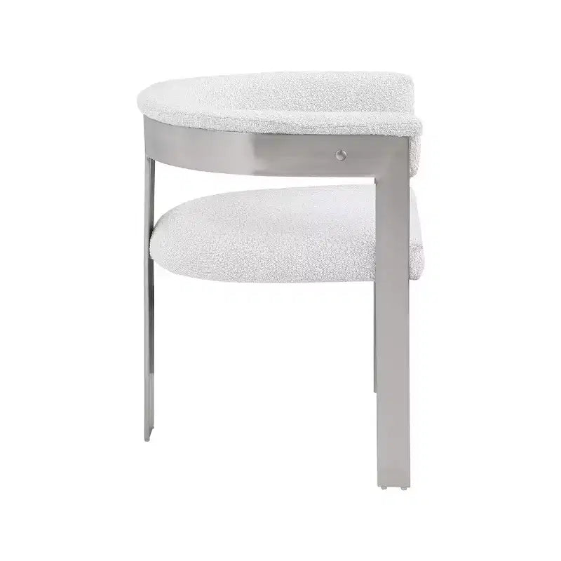 Meridian Furniture, Sedia da pranzo in tessuto Bouclé Romeo, Set da 2