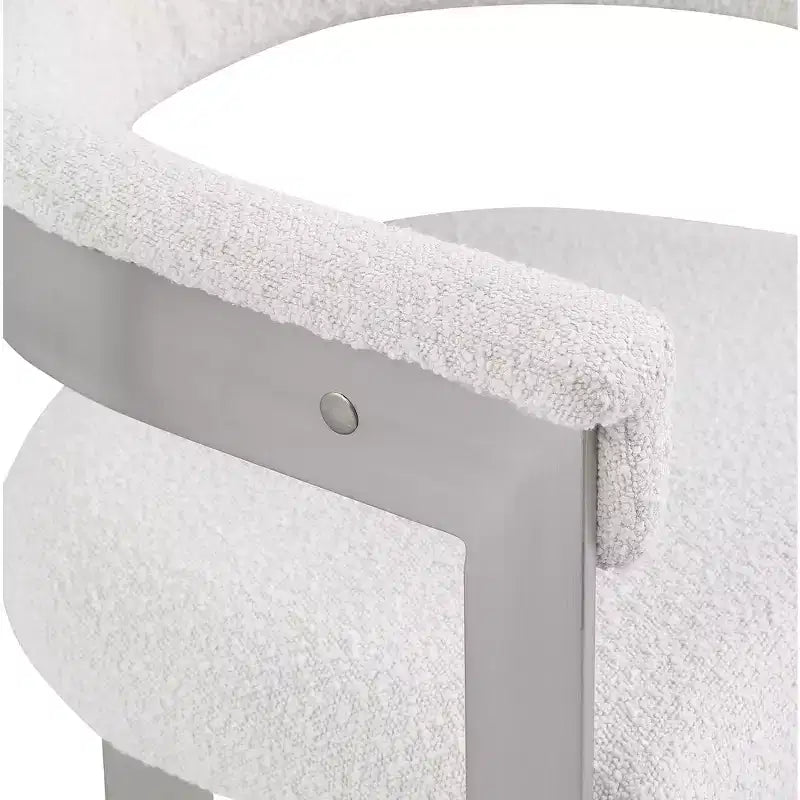 Meridian Furniture, Sedia da pranzo in tessuto Bouclé Romeo, Set da 2