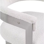 Meridian Furniture, Sedia da pranzo in tessuto Bouclé Romeo, Set da 2