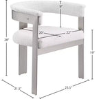 Meridian Furniture, Sedia da pranzo in tessuto Bouclé Romeo, Set da 2