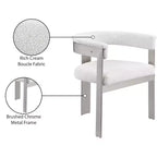 Meridian Furniture, Sedia da pranzo in tessuto Bouclé Romeo, Set da 2