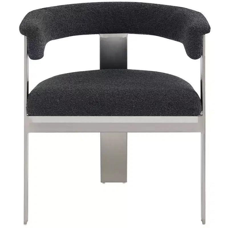 Meridian Furniture, Sedia da pranzo in tessuto Bouclé Romeo, Set da 2