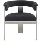 Meridian Furniture, Sedia da pranzo in tessuto Bouclé Romeo, Set da 2