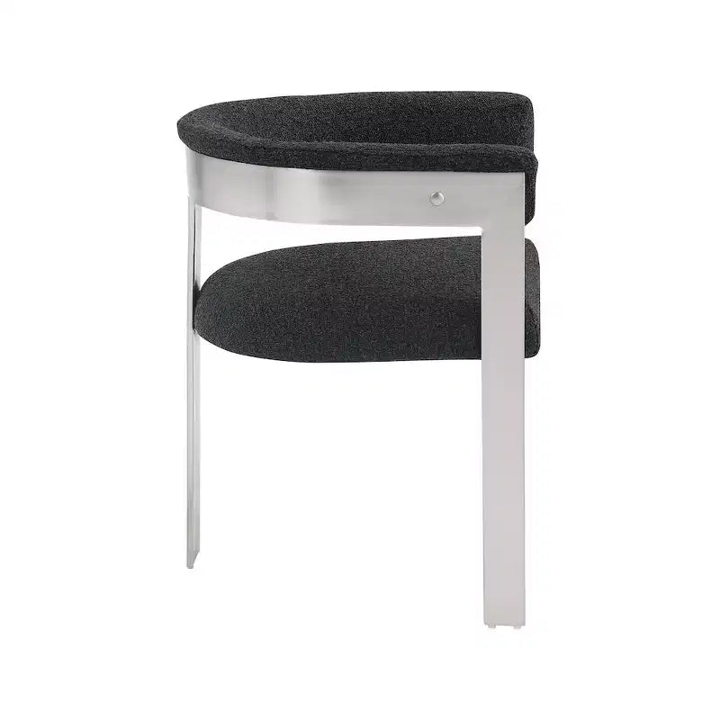 Meridian Furniture, Sedia da pranzo in tessuto Bouclé Romeo, Set da 2