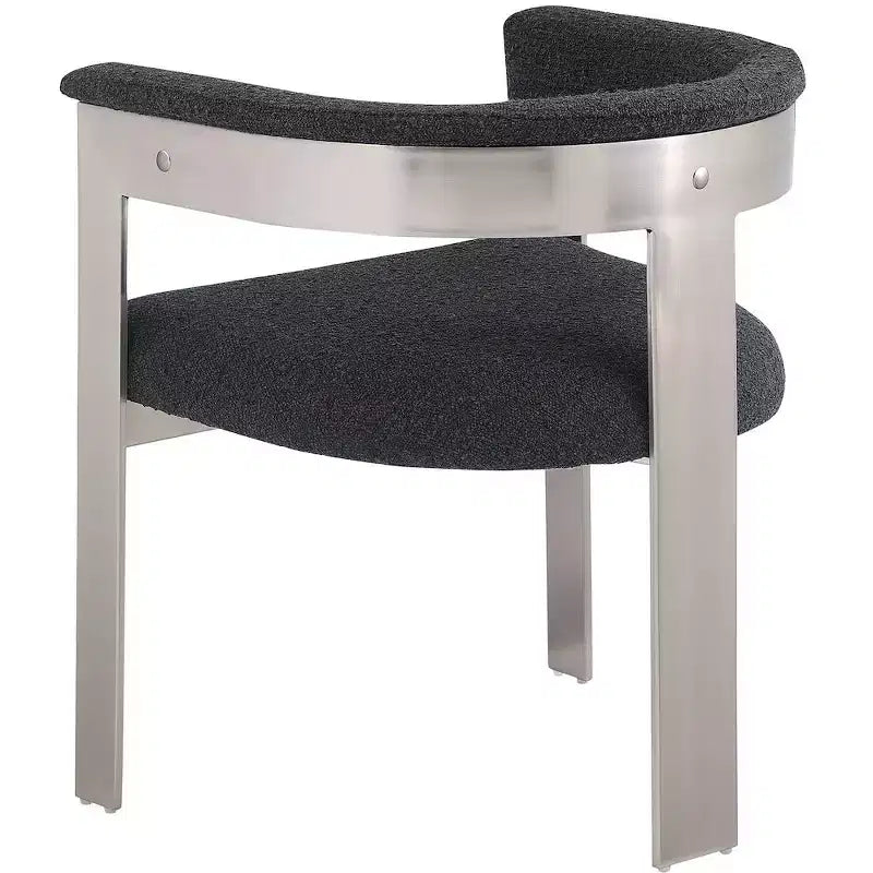 Meridian Furniture, Sedia da pranzo in tessuto Bouclé Romeo, Set da 2
