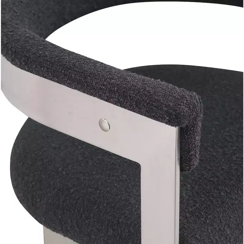 Meridian Furniture, Sedia da pranzo in tessuto Bouclé Romeo, Set da 2