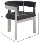 Meridian Furniture, Sedia da pranzo in tessuto Bouclé Romeo, Set da 2