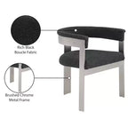Meridian Furniture, Sedia da pranzo in tessuto Bouclé Romeo, Set da 2