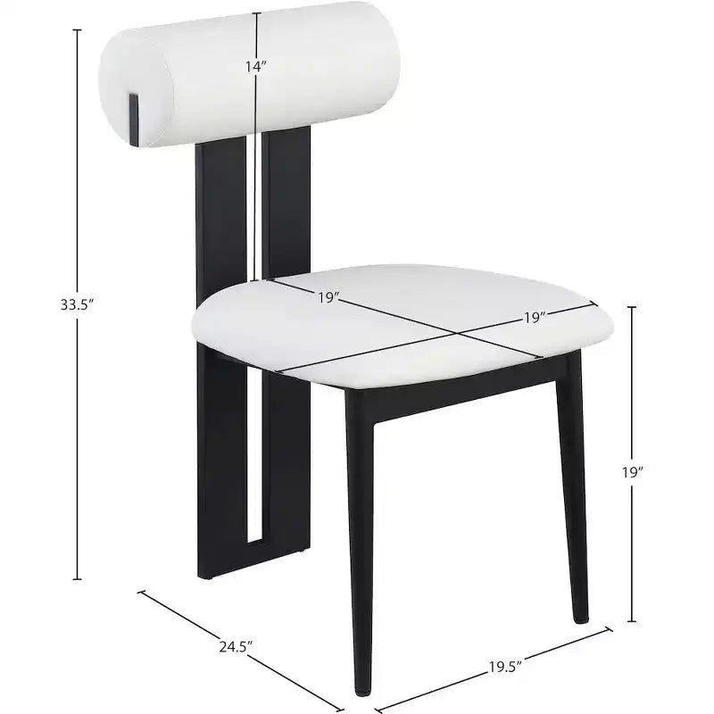 Meridian Furniture, Sedia da pranzo Dario in pelle vegana, Set da 2