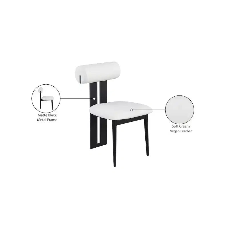 Meridian Furniture, Sedia da pranzo Dario in pelle vegana, Set da 2