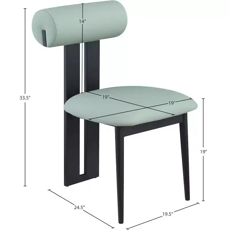 Meridian Furniture, Sedia da pranzo Dario in pelle vegana, Set da 2