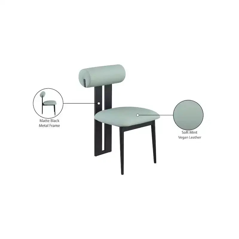 Meridian Furniture, Sedia da pranzo Dario in pelle vegana, Set da 2
