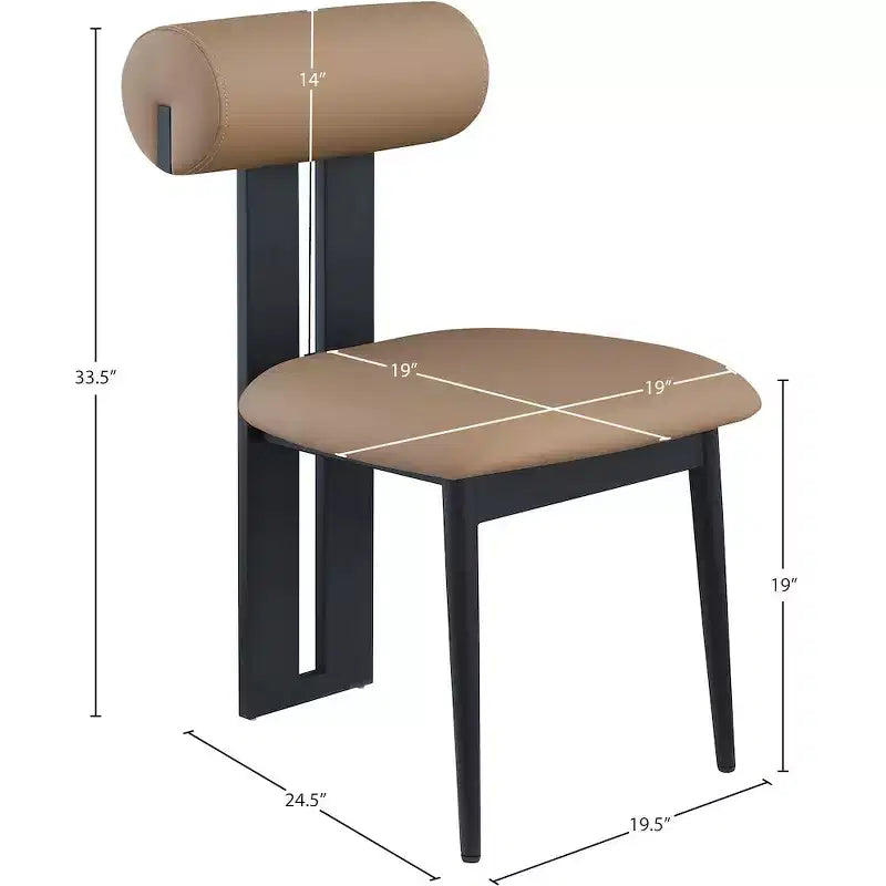 Meridian Furniture, Sedia da pranzo Dario in pelle vegana, Set da 2