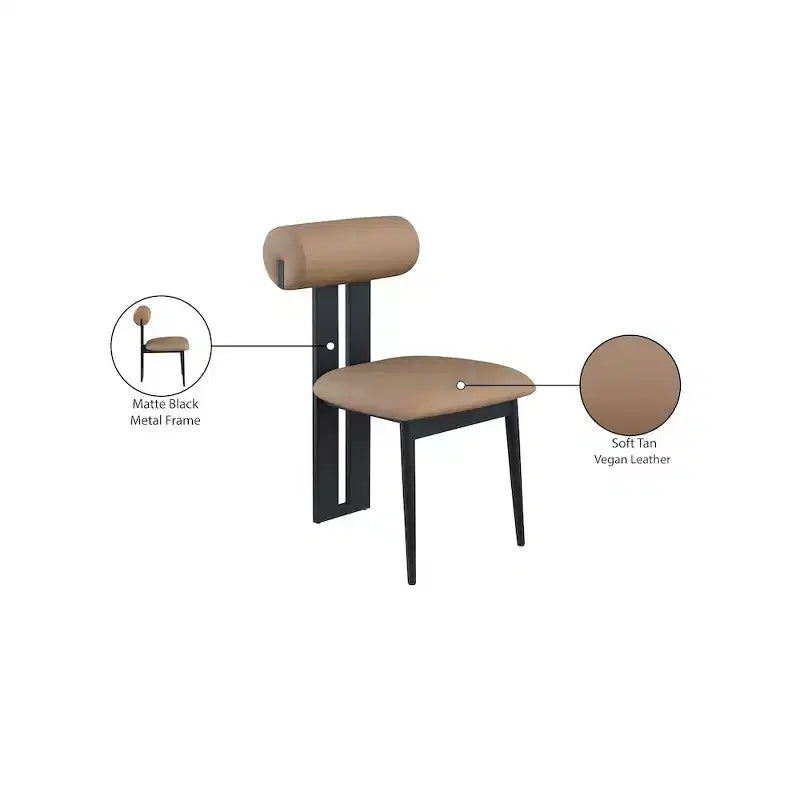 Meridian Furniture, Sedia da pranzo Dario in pelle vegana, Set da 2