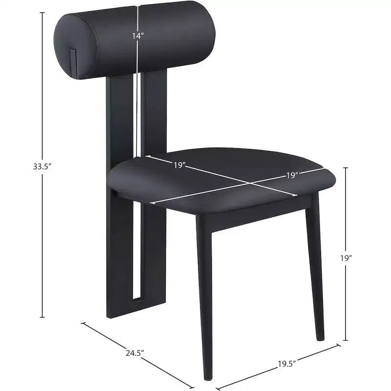 Meridian Furniture, Sedia da pranzo Dario in pelle vegana, Set da 2