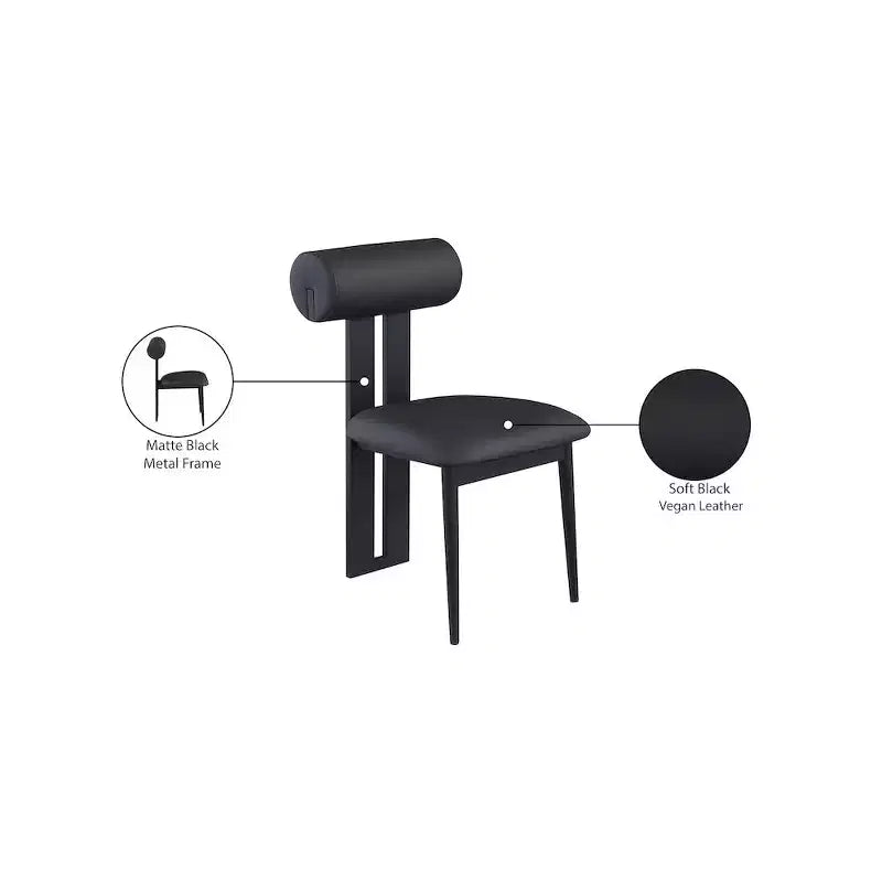 Meridian Furniture, Sedia da pranzo Dario in pelle vegana, Set da 2