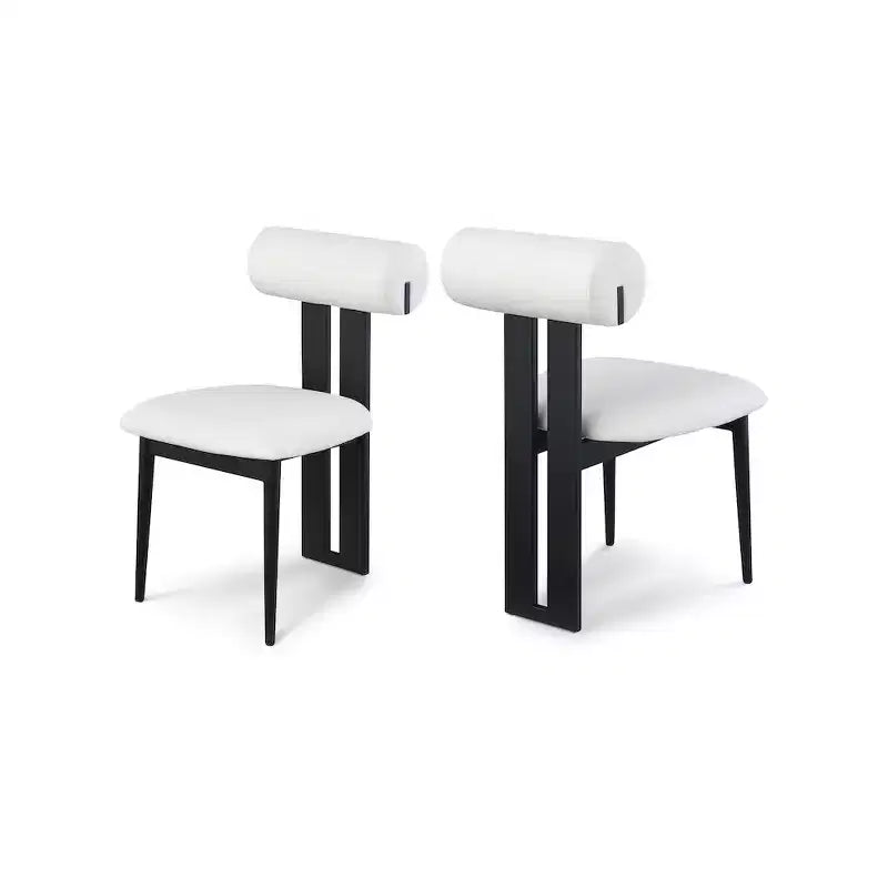 Meridian Furniture, Sedia da pranzo Dario in pelle vegana, Set da 2