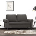 vidaXL Divano moderno a 2 posti in lussuoso velluto grigio scuro con robusto telaio in metallo e compensato - Comodo, elegante e facile da montare.