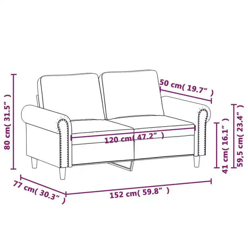 vidaXL Divano moderno a 2 posti in lussuoso velluto grigio scuro con robusto telaio in metallo e compensato - Comodo, elegante e facile da montare.