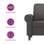 vidaXL Divano moderno a 2 posti in lussuoso velluto grigio scuro con robusto telaio in metallo e compensato - Comodo, elegante e facile da montare.