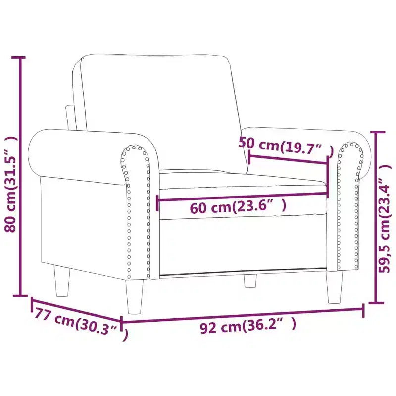 vidaXL Poltrona grigio chiaro in velluto (100% poliestere), compensato, metallo, gommapiuma