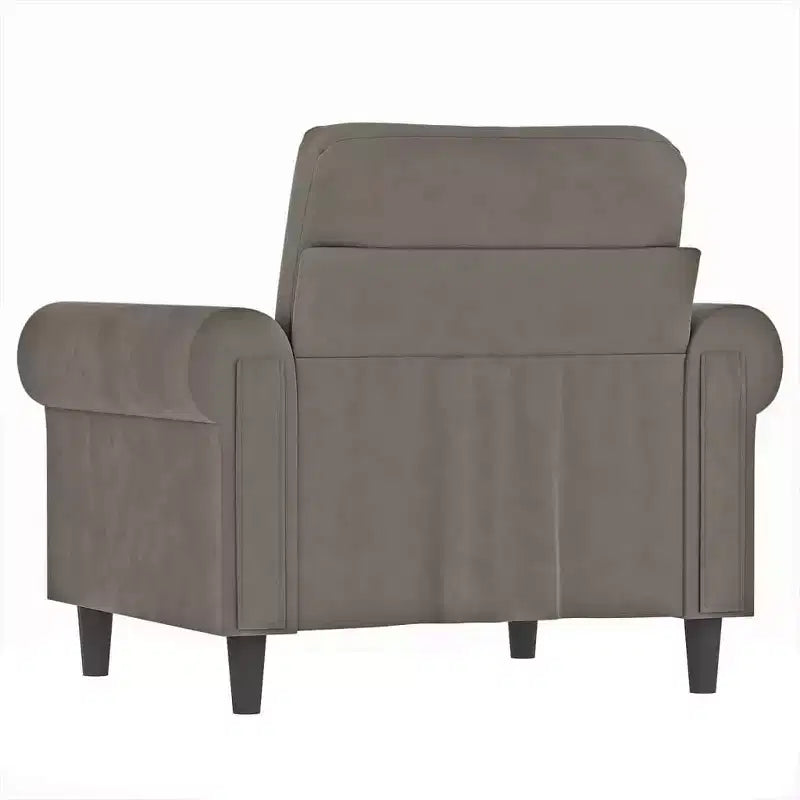 vidaXL Poltrona grigio chiaro in velluto (100% poliestere), compensato, metallo, gommapiuma