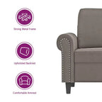 vidaXL Poltrona grigio chiaro in velluto (100% poliestere), compensato, metallo, gommapiuma