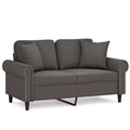 vidaXL Velvet 2-Seater Sofa with Pillows and Cushions in Dark Gray - Cozy, Modern Design for Living Room, Lounge, or Home Office