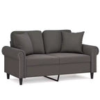 vidaXL Velvet 2-Seater Sofa with Pillows and Cushions in Dark Gray - Cozy, Modern Design for Living Room, Lounge, or Home Office