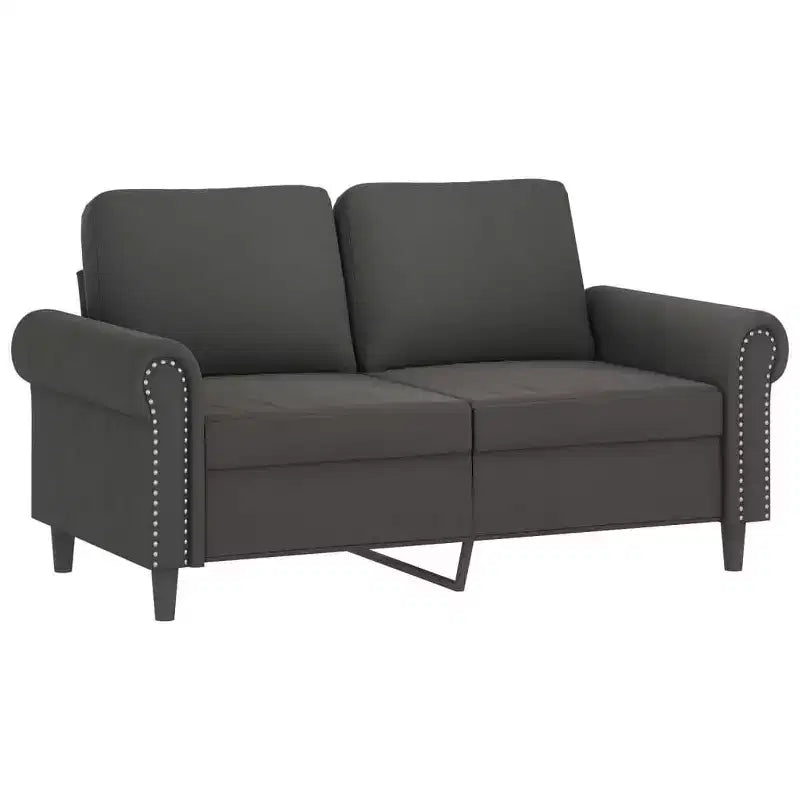 vidaXL Divano 2 Posti in Velluto con Cuscini e Guanciali Grigio Scuro - Design Accogliente e Moderno per Soggiorno, Salotto o Ufficio