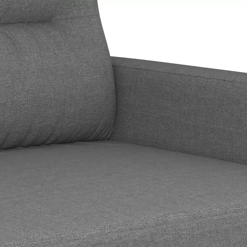 vidaXL Set Divani a 2 Posti in Tessuto con Cuscini, Comoda Chaise Longue, Struttura in Metallo e Compensato, Poliestere Grigio Scuro, per Salotto o Zona Relax