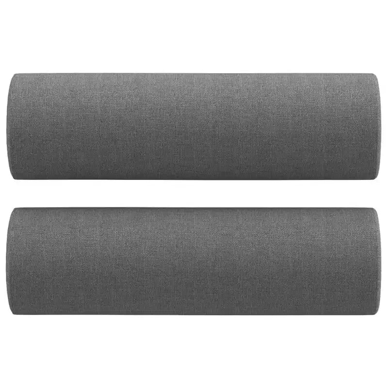 vidaXL Set Divani a 2 Posti in Tessuto con Cuscini, Comoda Chaise Longue, Struttura in Metallo e Compensato, Poliestere Grigio Scuro, per Salotto o Zona Relax