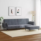 vidaXL Divano letto Grigio scuro Poliestere, legno, plastica, schiuma 2 posti