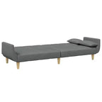 vidaXL Divano letto Grigio scuro Poliestere, legno, plastica, schiuma 2 posti