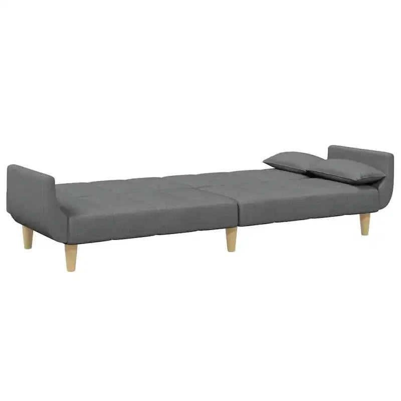 vidaXL Divano letto Grigio scuro Poliestere, legno, plastica, schiuma 2 posti