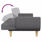 vidaXL Divano letto Grigio scuro Poliestere, legno, plastica, schiuma 2 posti