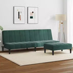 vidaXL Divano letto 2 posti pieghevole in velluto verde scuro, legno, gommapiuma e plastica