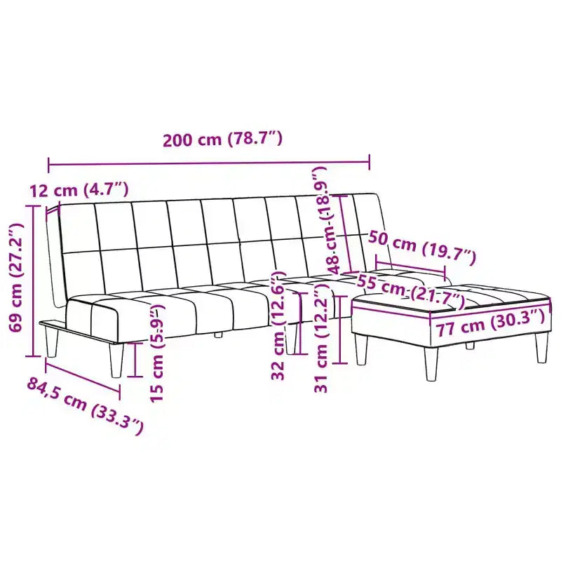 vidaXL Divano letto 2 posti pieghevole in velluto verde scuro, legno, gommapiuma e plastica