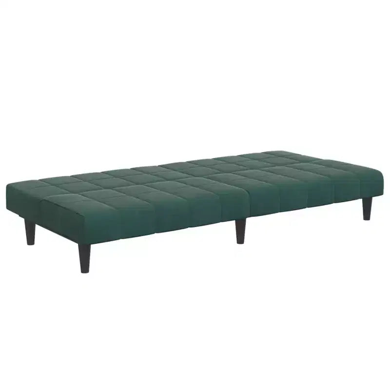 vidaXL Divano letto 2 posti pieghevole in velluto verde scuro, legno, gommapiuma e plastica
