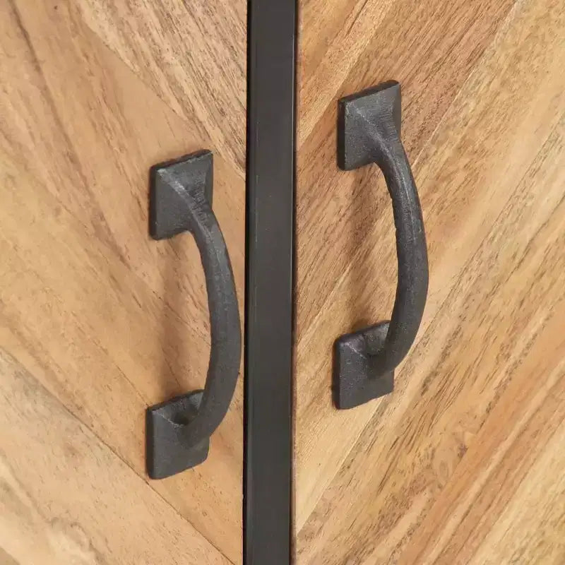 vidaXL Mobile TV in legno massello di acacia - Un mobile TV robusto ed elegante con ampio spazio di archiviazione, finitura in venature naturali del legno e una robusta base in acciaio